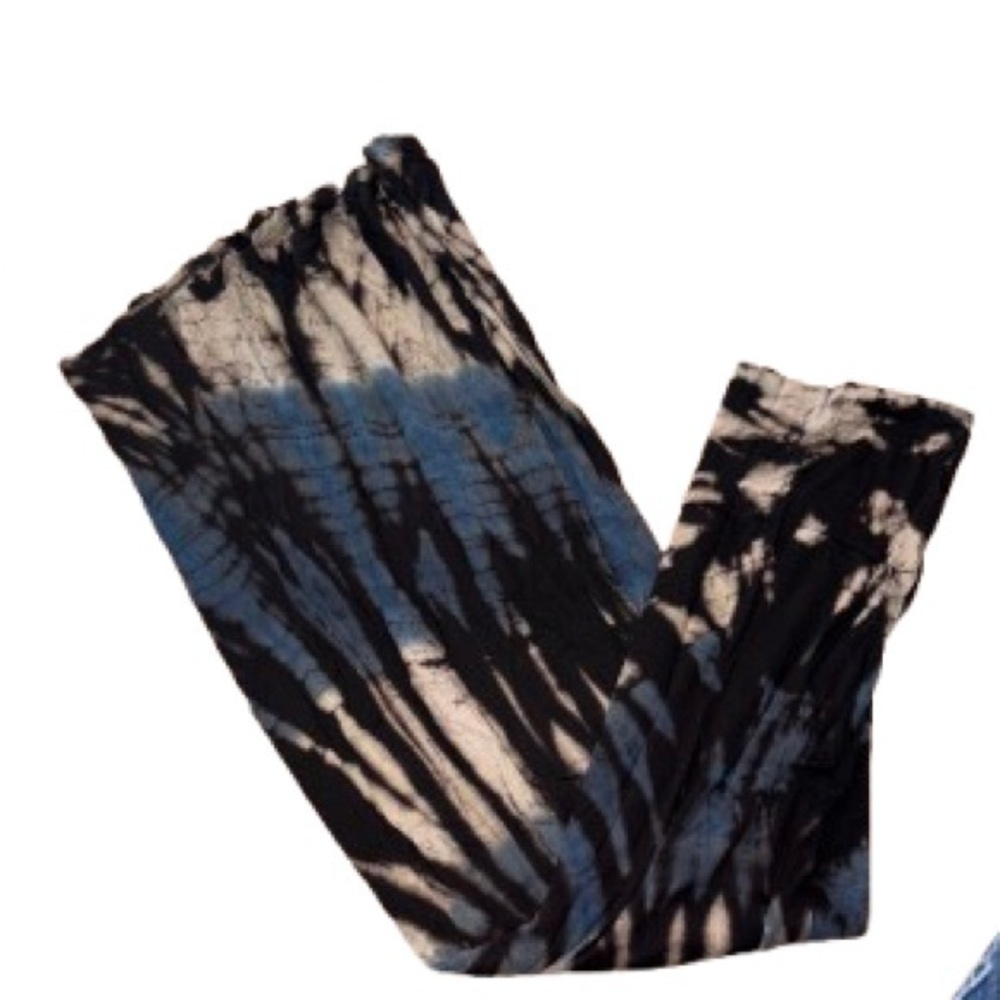 Ceylon Black and Blue Tie-Dye strapless maxi dress size L